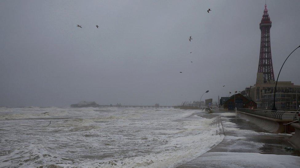 Waves on Blackpool seafront