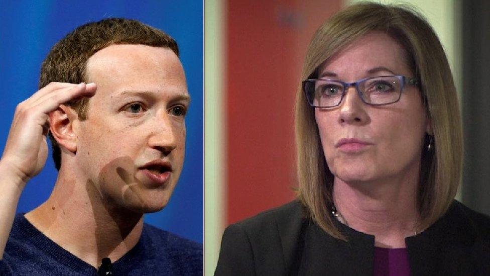 Mark Zuckerberg and Elizabeth Denham