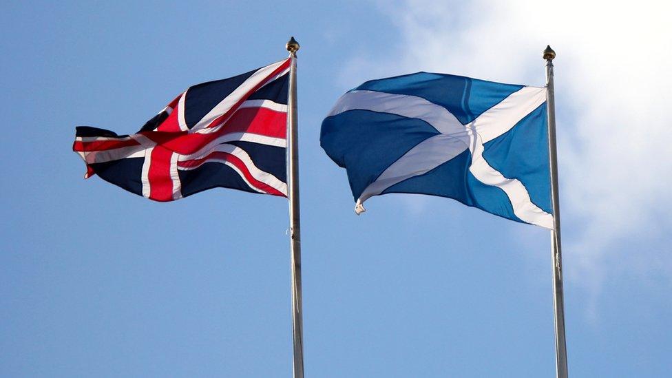 UK and Scottish flags