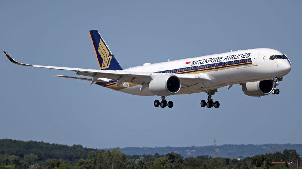 Fourth flight of the Singapore Airlines Airbus A350-941 at Toulouse Blagnac airport, in Toulouse, on 27th July 2023