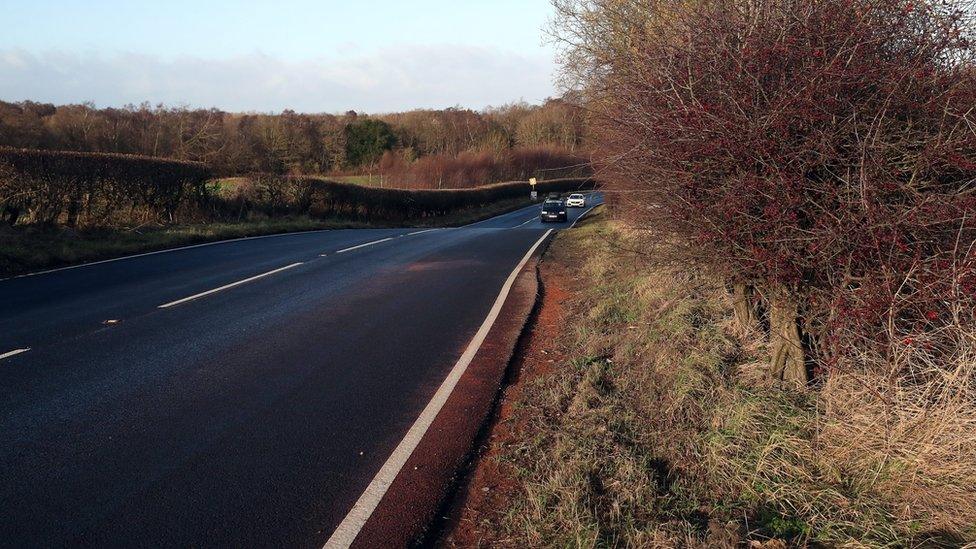 The road where the crash happened