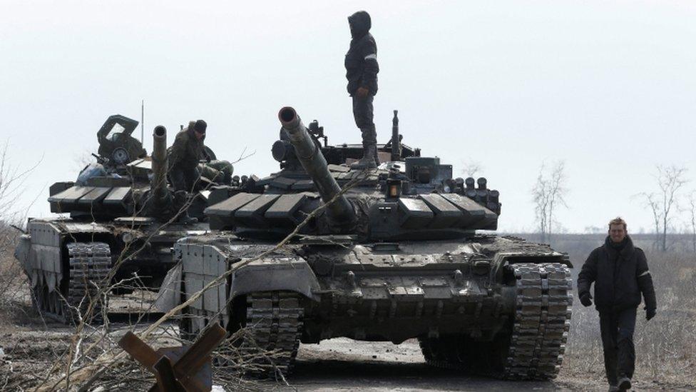 Pro-Russian forces near Mariupol