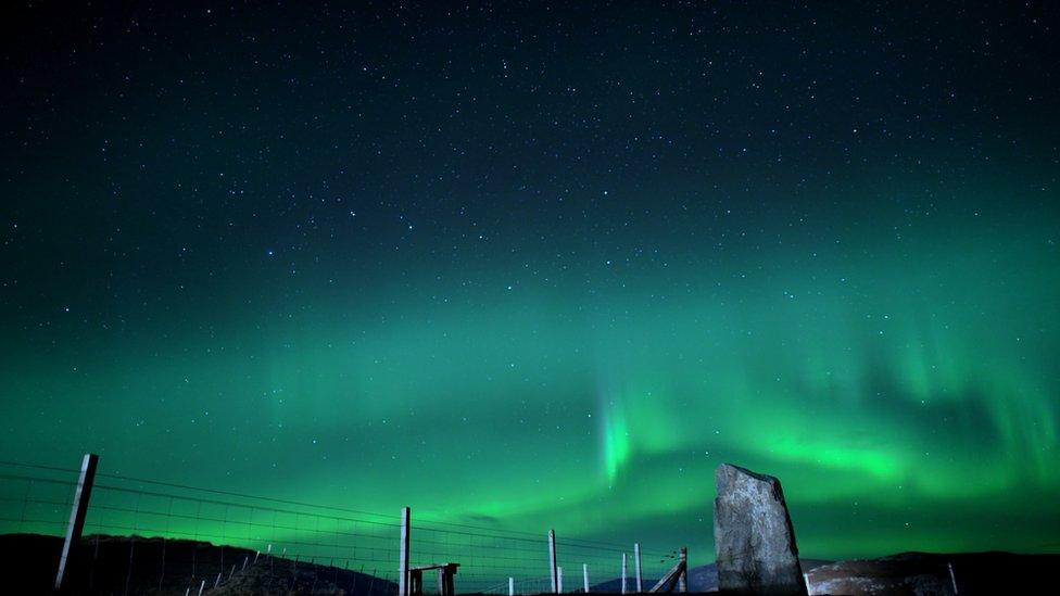 Northern lights at Sullom Voe