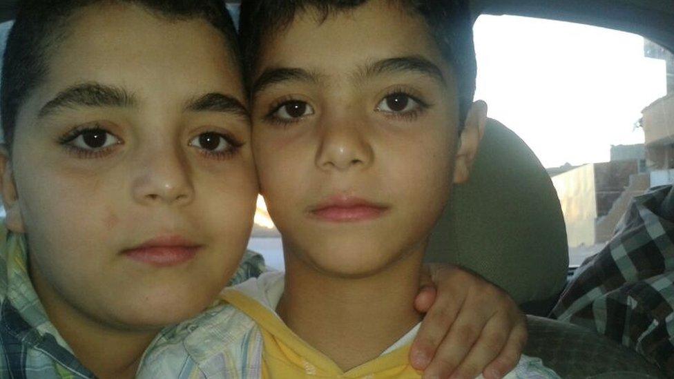 A photo of Ahmed and Mohammed Hazeema taken in Syria