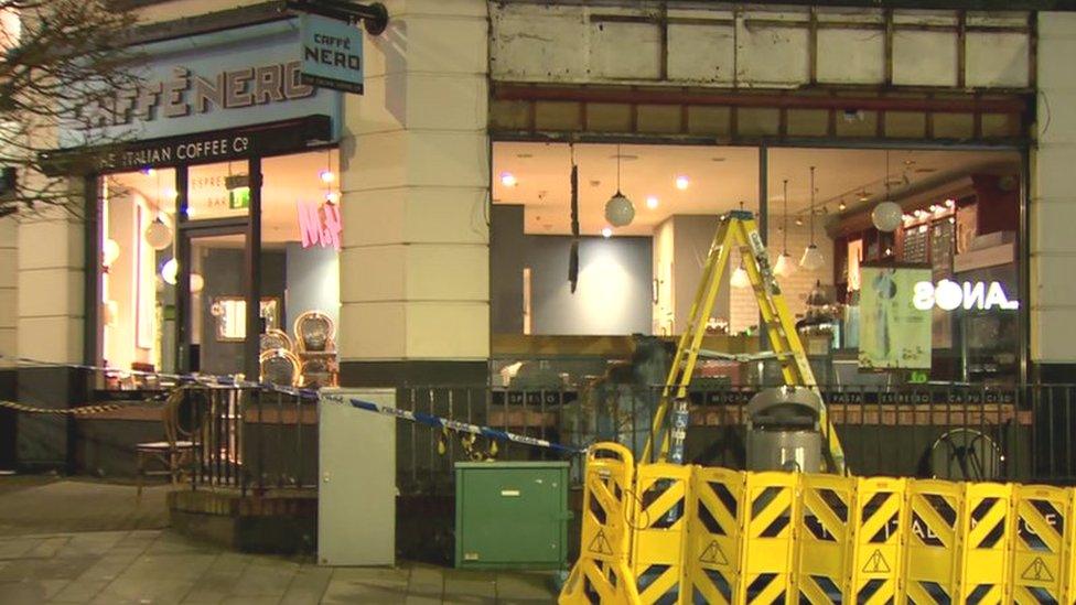 Scene at Cafe Nero Fairhill Ballymena after incident