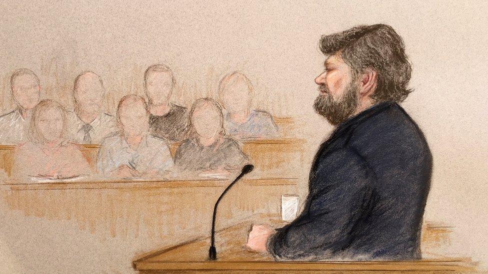 Carl Beech giving evidence in court