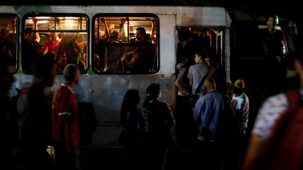 A crowded bus