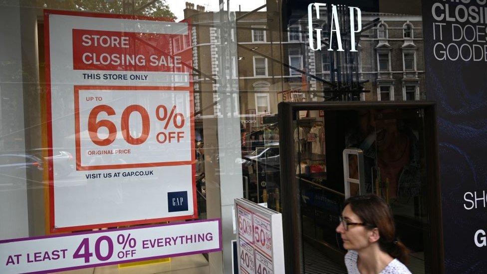 60% sale signs at Gap