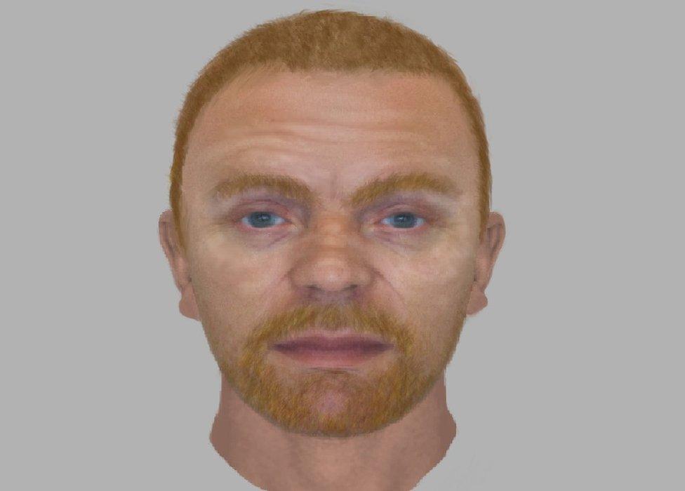 E-fit image of a man with ginger hair and beard