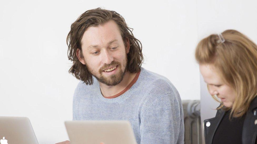 Simon Stone (director) and Alice Babidge (costume) in rehearsal for Yerma