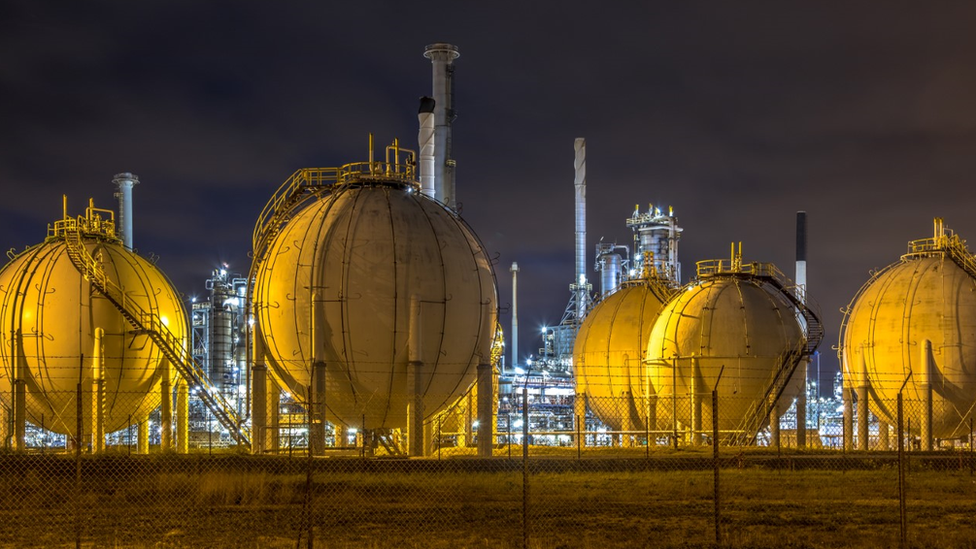 LNG storage tanks in the Netherlands