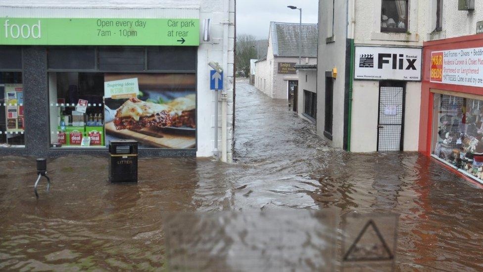 Newton Stewart during flooding