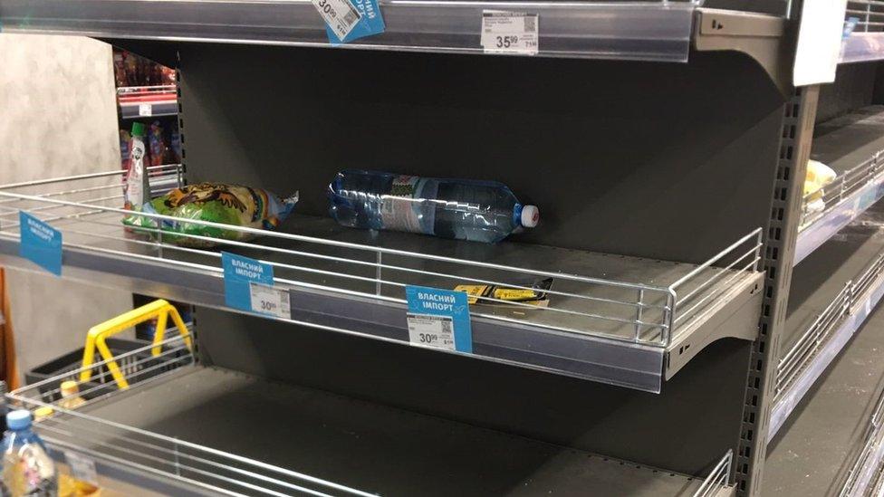 Empty shelves in Ukraine