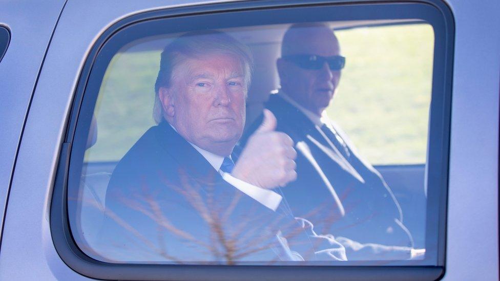 Donald Trump in his car