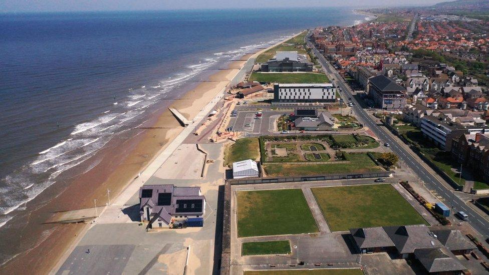 Empty Rhyl promenade