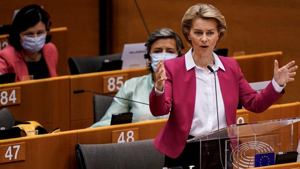 Ursula von der Leyen in the European Parliament on 27 May