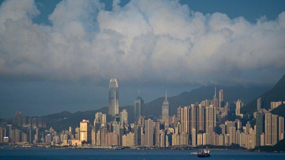 This picture taken on June 13, 2019 shows a general view shows of the Hong Kong skyline.