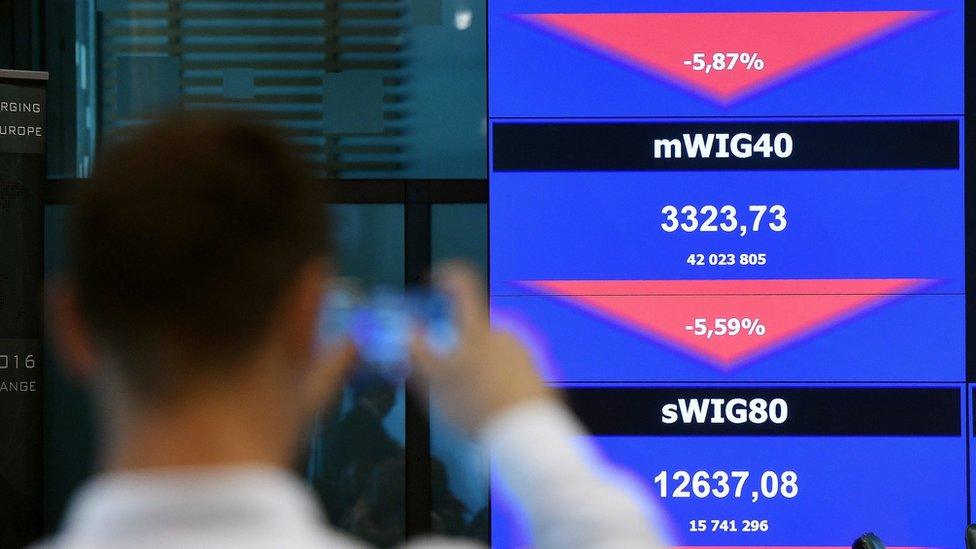 Stocks fall on the Warsaw stock exchange post-Brexit