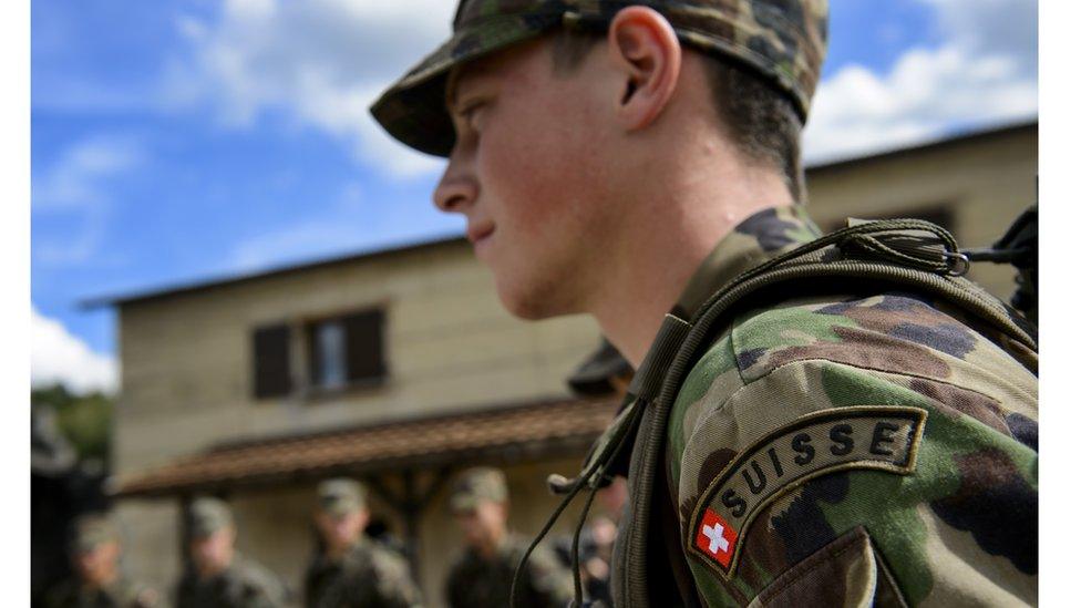 Close up of an army recruit during training