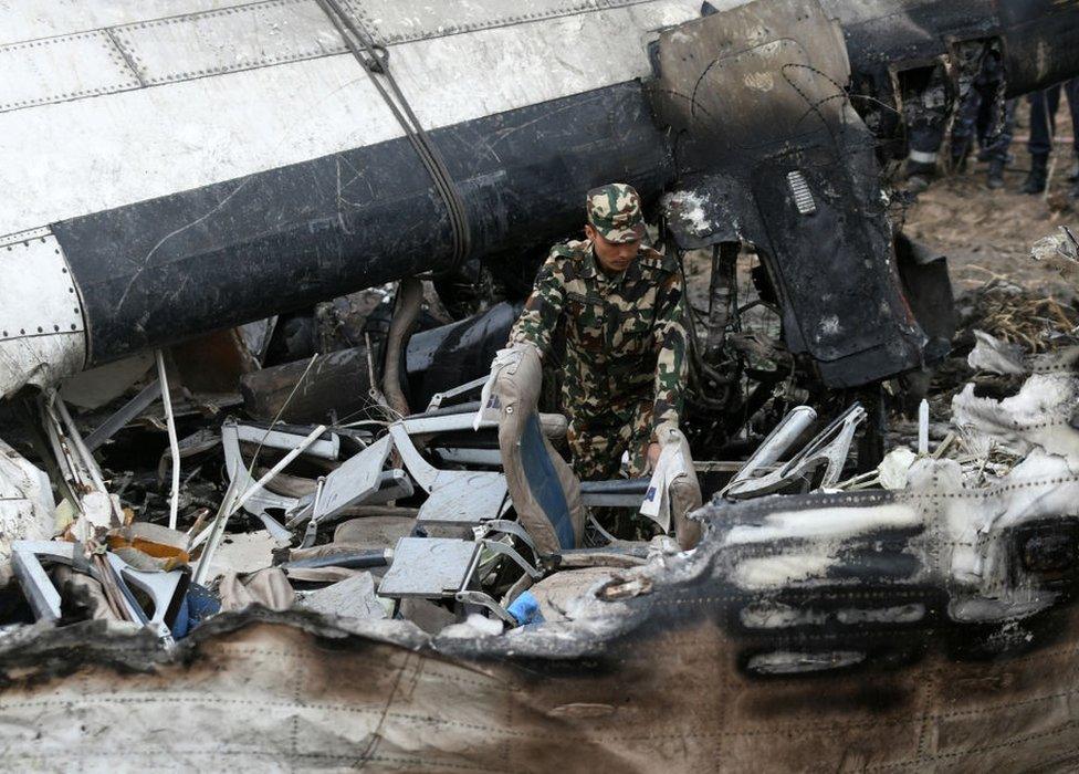 Crash site in Kathmandu