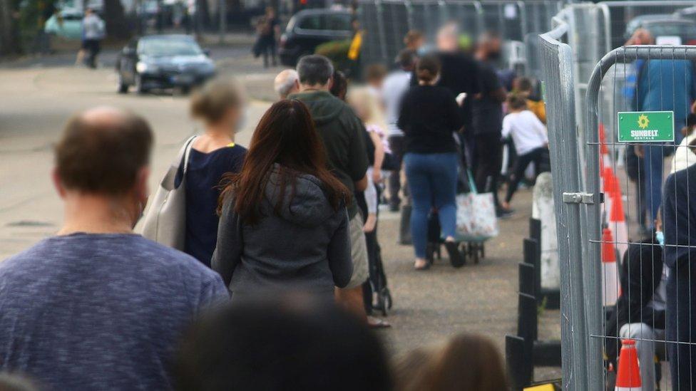 Queue at test centre