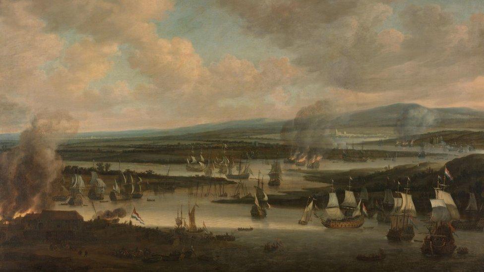 Burning of the English Fleet near Chatham (19-24 June 1667), Willem Schellinks, 1667 - 1678