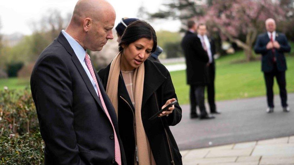 Katie Miller with Marc Short, the Chief of Staff for Vice President Mike Pence