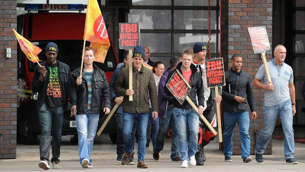 Firefighters on strike in 2013