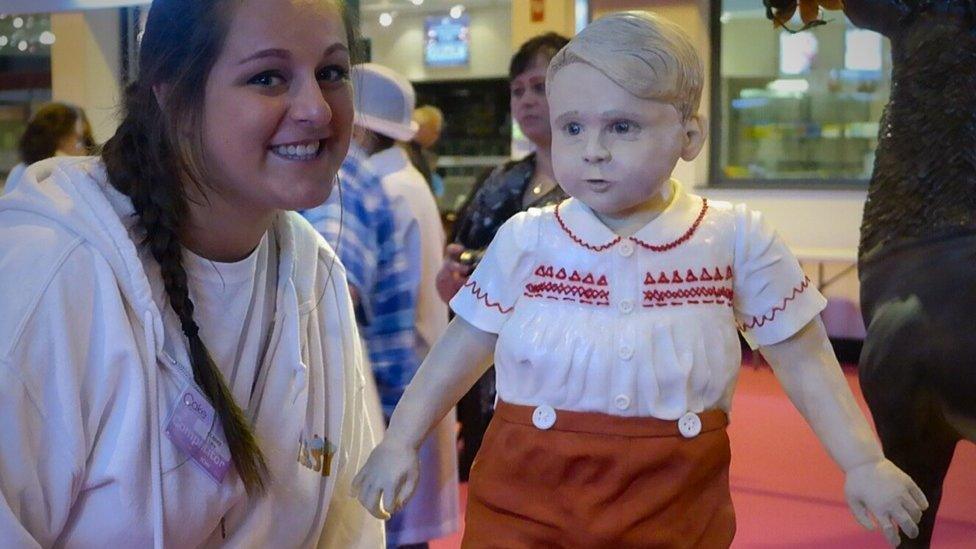 Lara Mason with Prince George cake