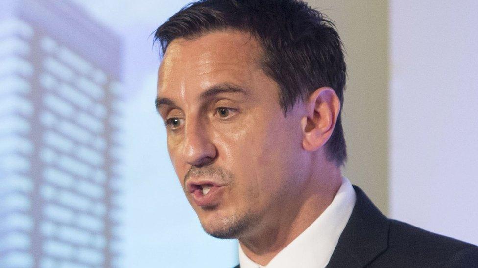 Gary Neville announcing plans for his Manchester city centre development