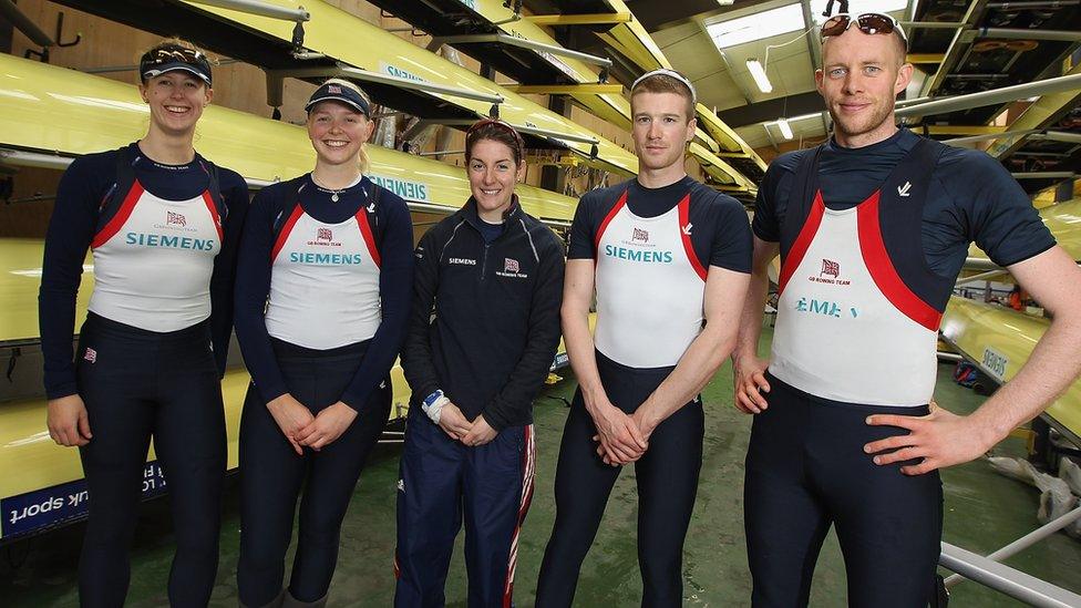 David Smith, far right, with team