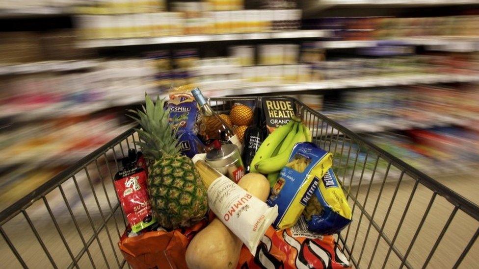 Trolley full of groceries