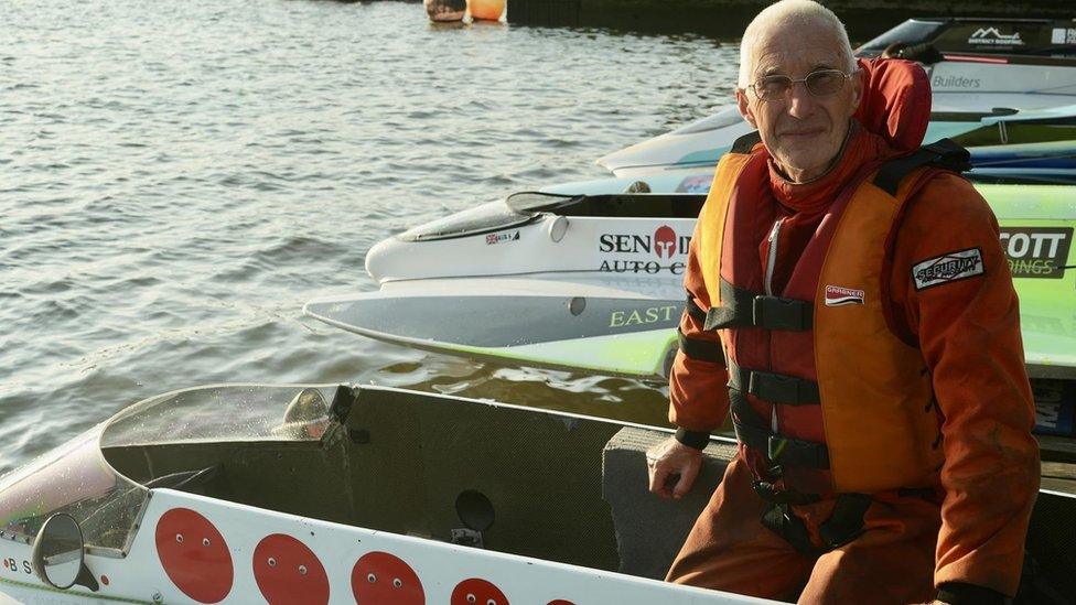 Brian Shulver by a boat