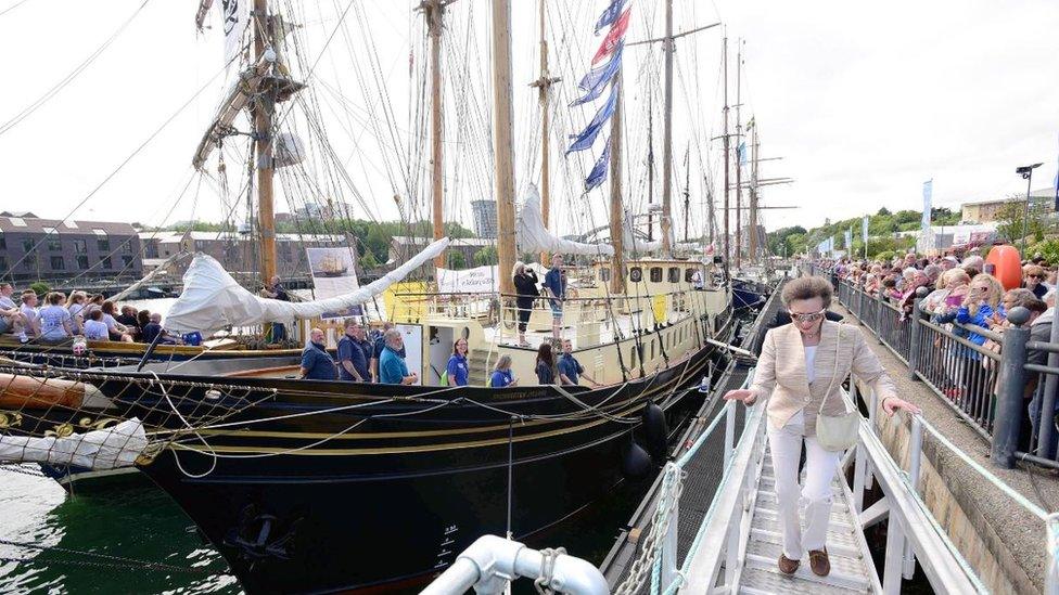 Princess Anne at Tall Ships event