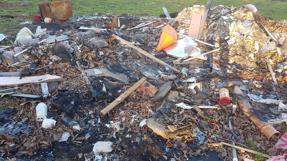 Rubbish dumped next door to Hastings Cemetery