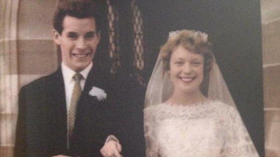 Dennis and Mavis Eccleston on their wedding day