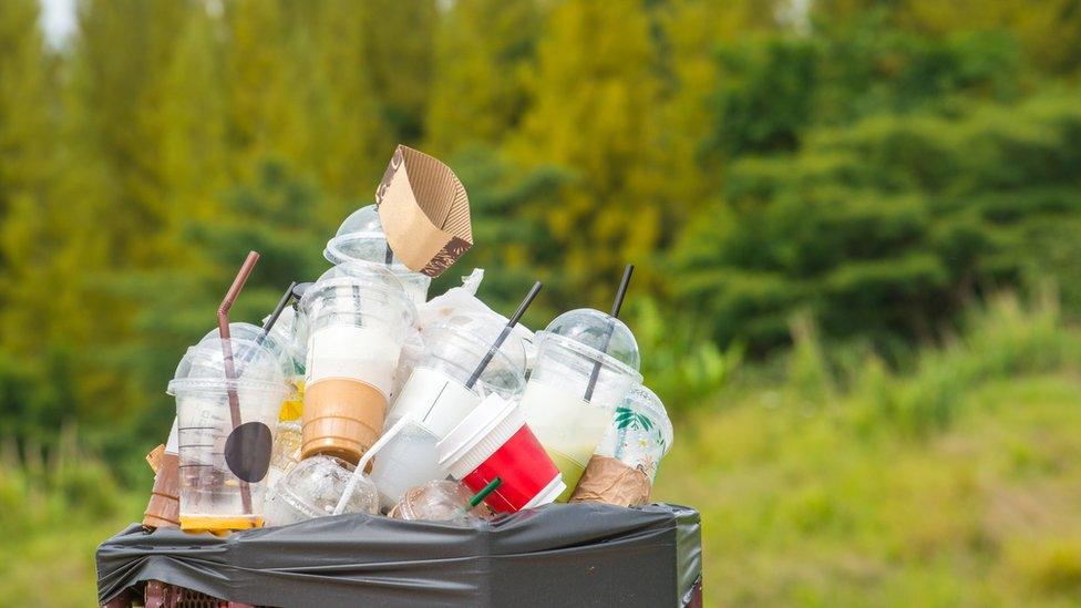 A bin full of litter