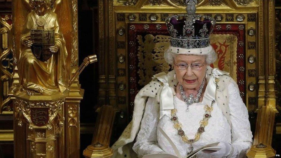 The Queen opening Parliament in 2014