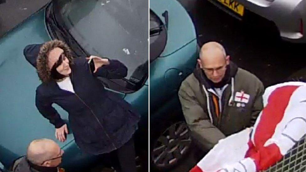 Man and woman on CCTV footage