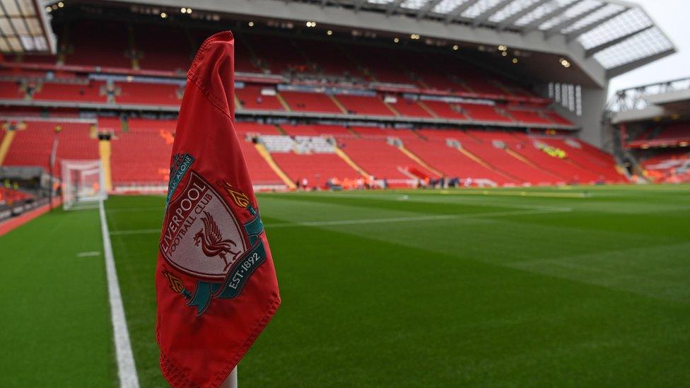The corner flag at Anfield