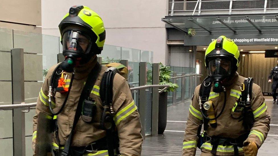 London Fire Brigade carry out a training exercise