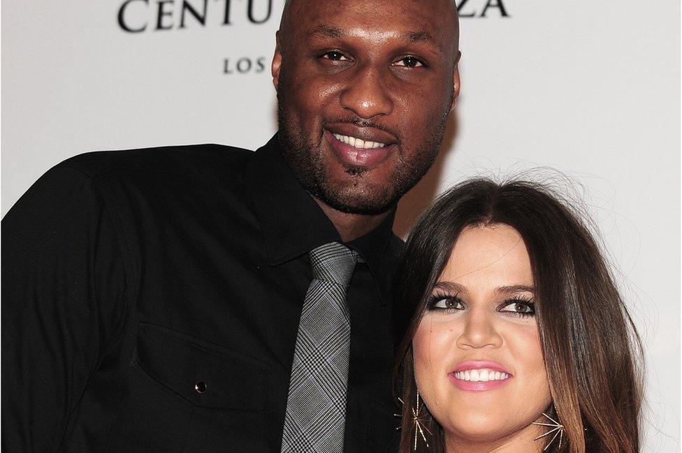 Lamar Odom and Khloe Kardashian-Odom in 2012