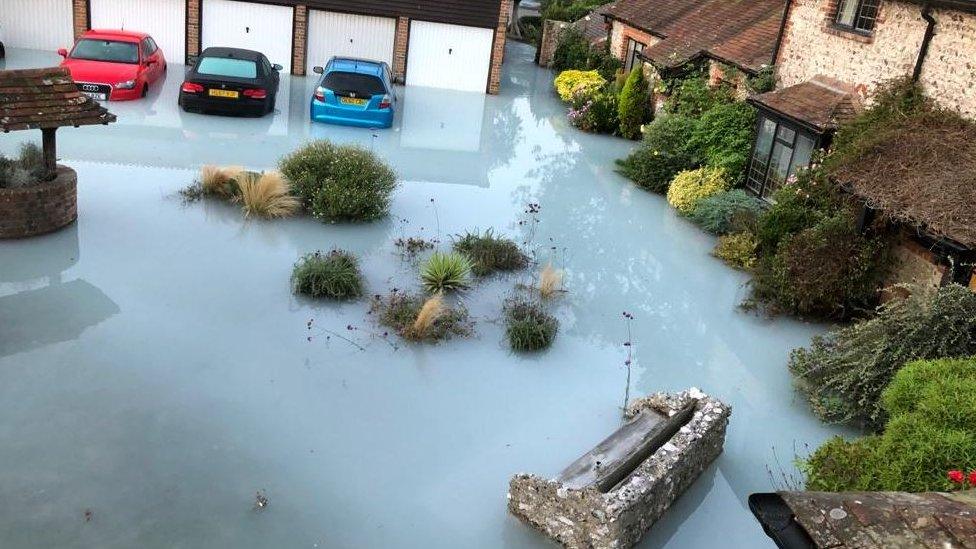 Homes on Ovingdean Road were flooded