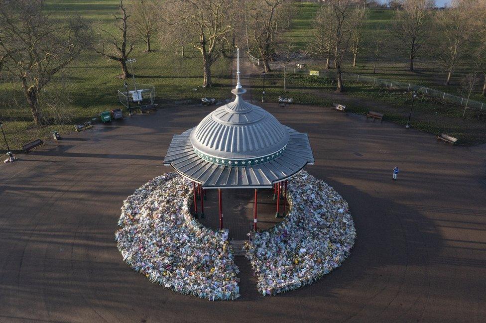 Flowers at Clapham Common bandstand