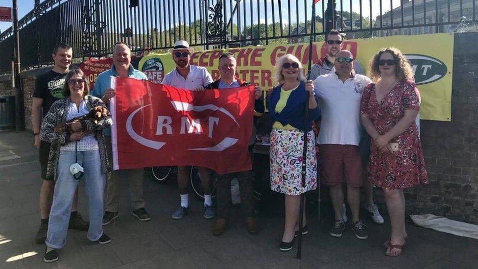 People at a picket line