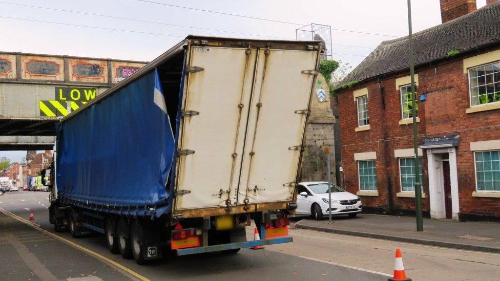 Bridge strike in Lichfield