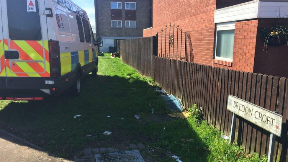 Bredon Croft and police van