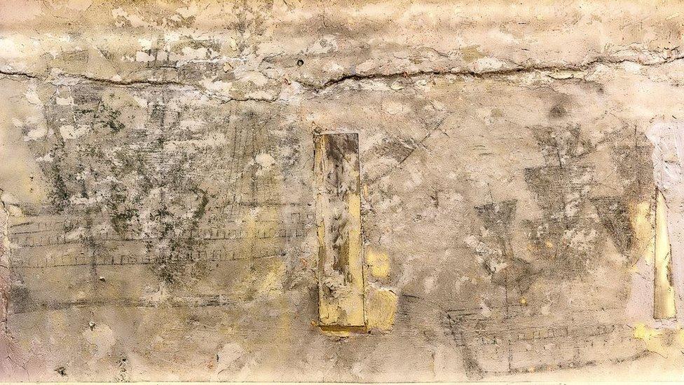 Graffiti of ships by prisoners at Ely Gaol