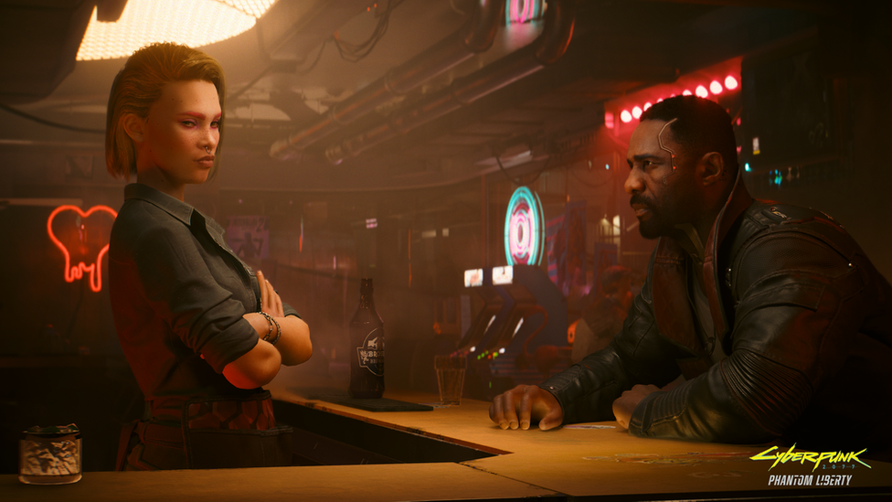 A cutscene from Cyberpunk 2077: Phantom Liberty