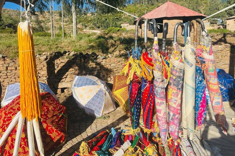 Colourful parasols